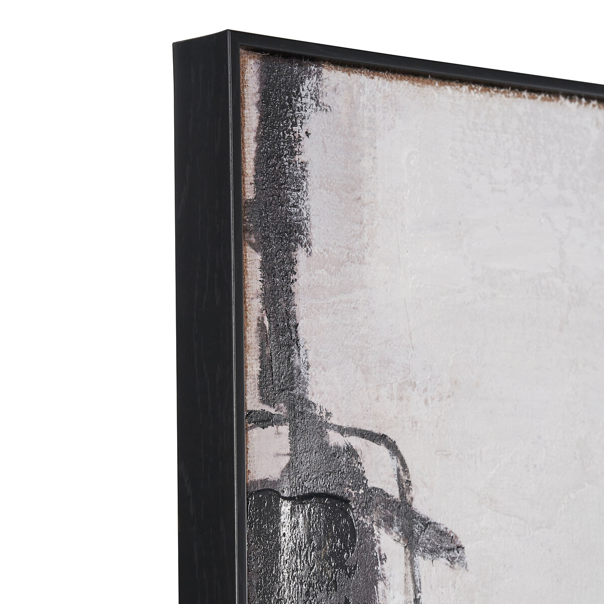 140x100cm Monochrome Abstract Canvas with Black Frame black/white, SO'HOME