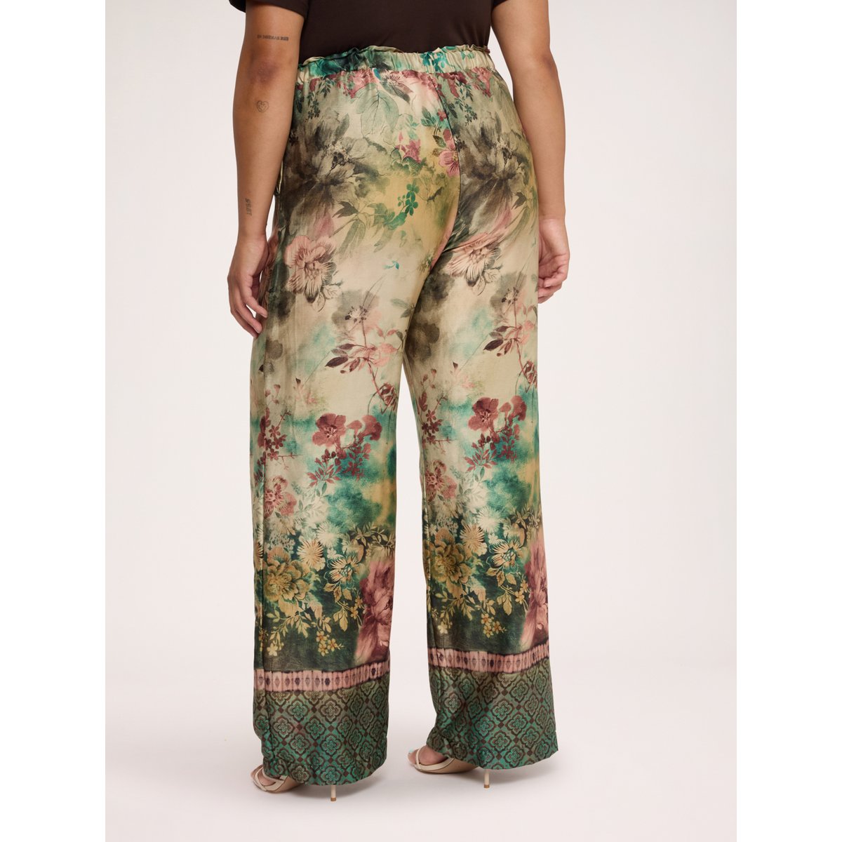 Pantalon à jambes larges beige, FIORELLA RUBINO