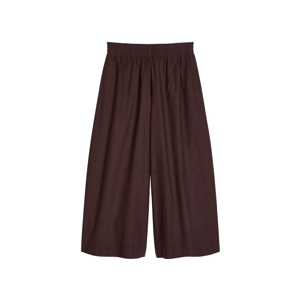 Pantalon large Broderie-Anglaise en pur coton bio dunkelrot, MARC O’POLO DENIM