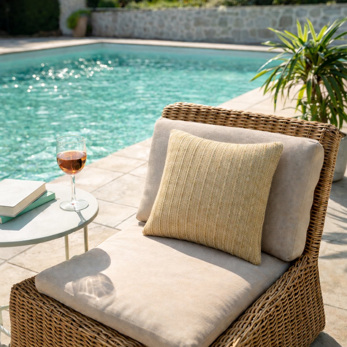 Housse de coussin imperméable pour extérieur FORMENTERA - QABANE naturel, HOME MAISON