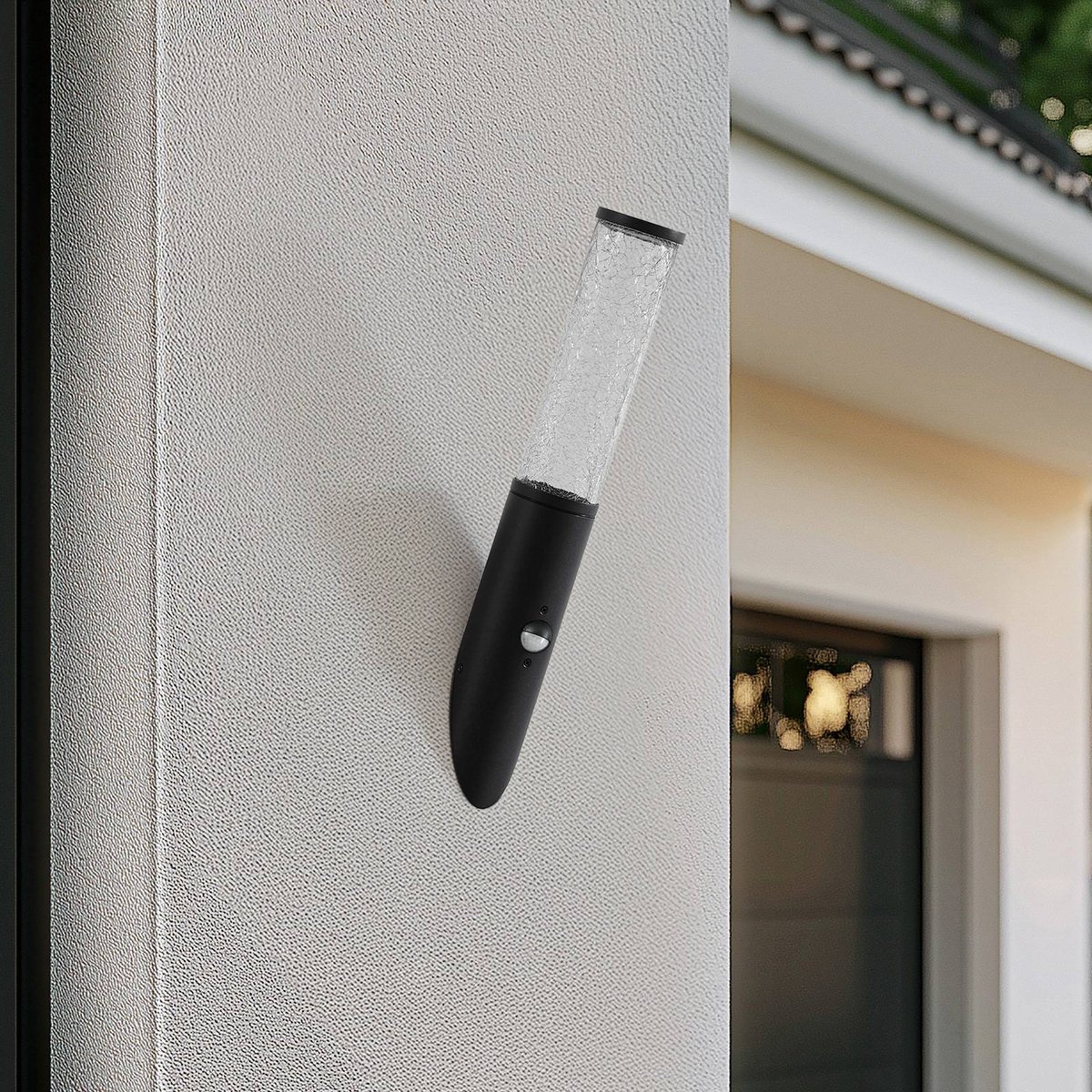Applique extérieure en aluminium moderne noir, transparent, LINDBY