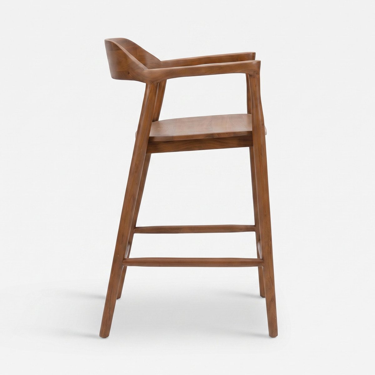 Chaise pour îlot central en bois de teck massif 66,5 cm - CÉLINE marron clair, MAISON PAVANE