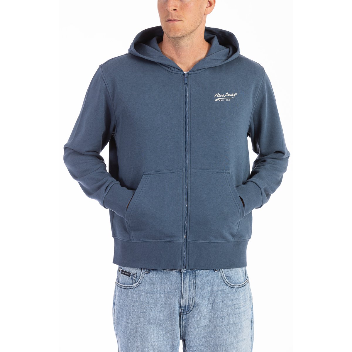 Sweat à capuche fermeture zippée LAUROS bleu, RICA LEWIS