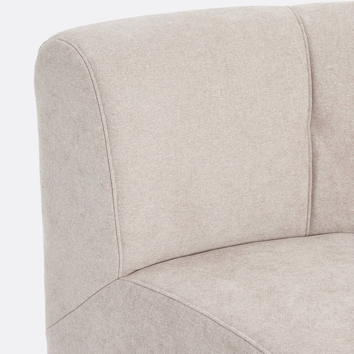 Élément fauteuil de table d'angle modulable, 1 place, en chenille fine, ANETA beige, LA REDOUTE INTERIEURS