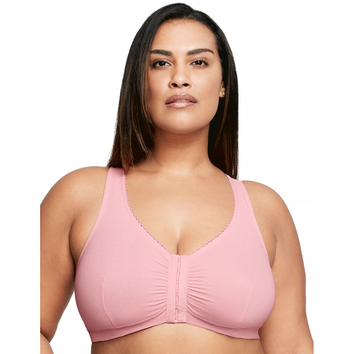 Soutien-gorge Coton Dos Nageur Grand Confort rose tendre, GLAMORISE