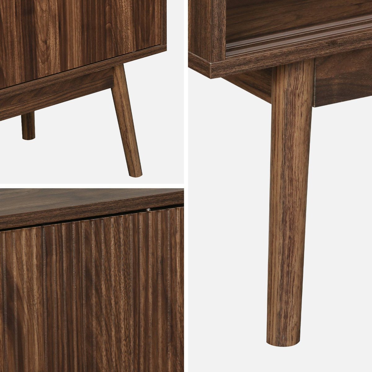 Buffet scandinave décor bois 2 portes 150cm LINEAR naturel, SWEEEK