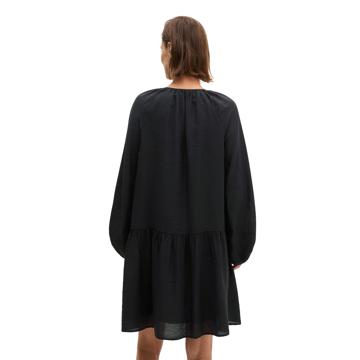 Robe crinkle A-Shape en mélange de viscose bleu foncé, MARC O'POLO