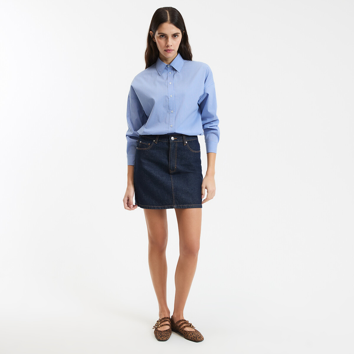 Chemise rayée ample, Signature APOLLINE rayé bleu, LA REDOUTE COLLECTIONS