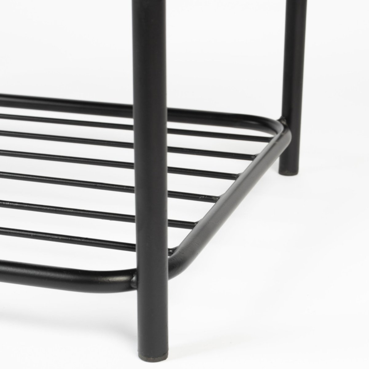 Tabouret rectangulaire en tissu et métal- MILOU gris chiné, DRAWER