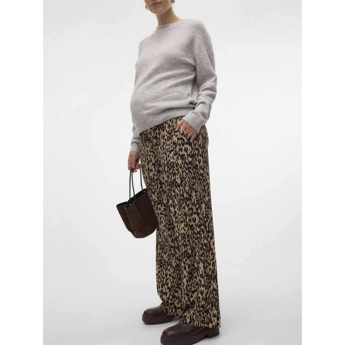 Pantalon À Jambe Large chocolate torte, MAMA LICIOUS