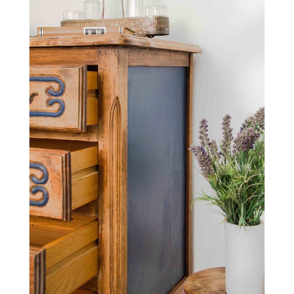 Commode en chêne Garance N°733 - Bon état bois foncé, DEBONGOUT