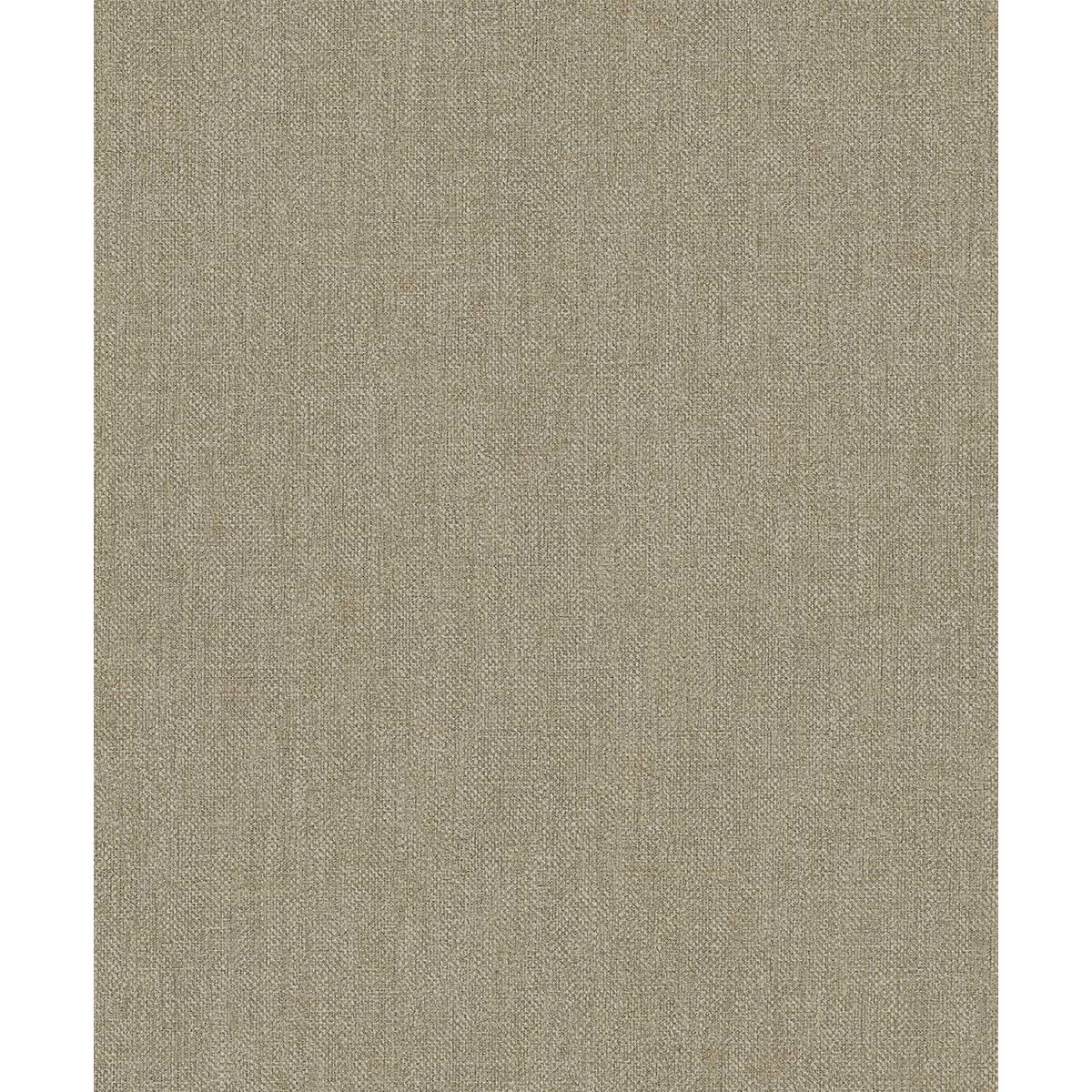 Papier peint uni effet toile jute kaki bronze beige, HEXOA