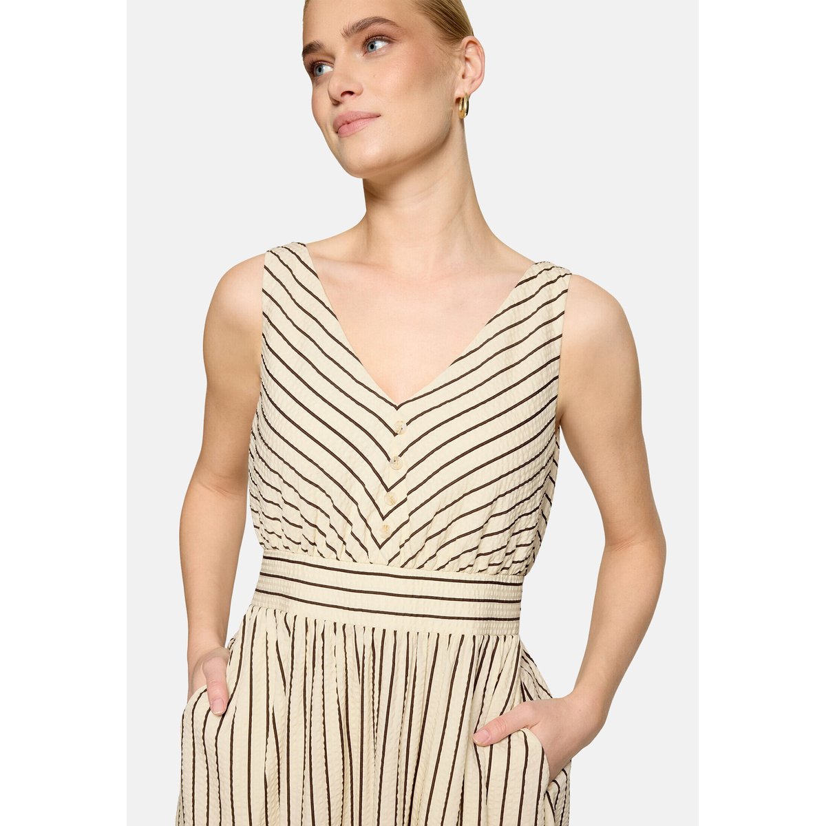 Robe casual à rayures cream/brown, ZERO