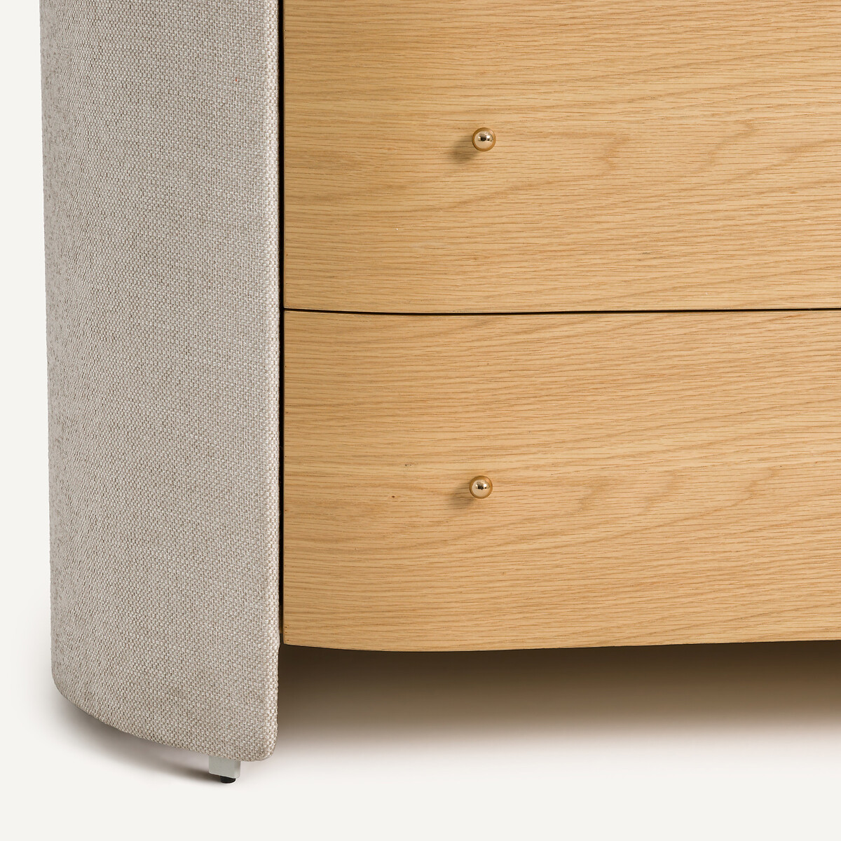 Commode 3 tiroirs, plaqué chêne et tissu, Firmo chêne naturel, AM.PM