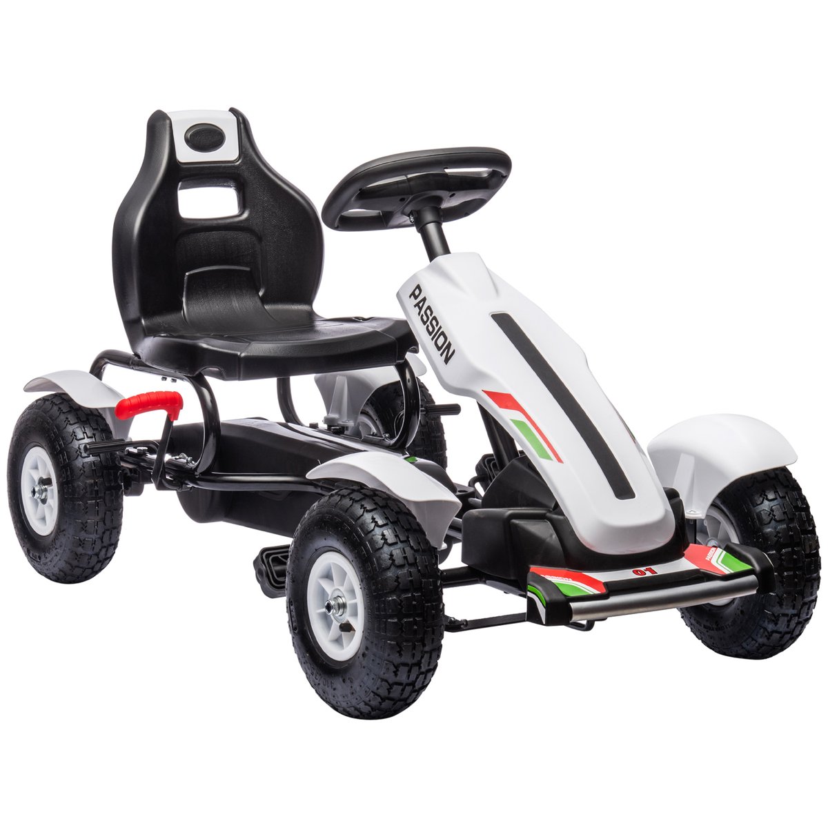 Kart à pédales PP Blanc blanc, HOMCOM