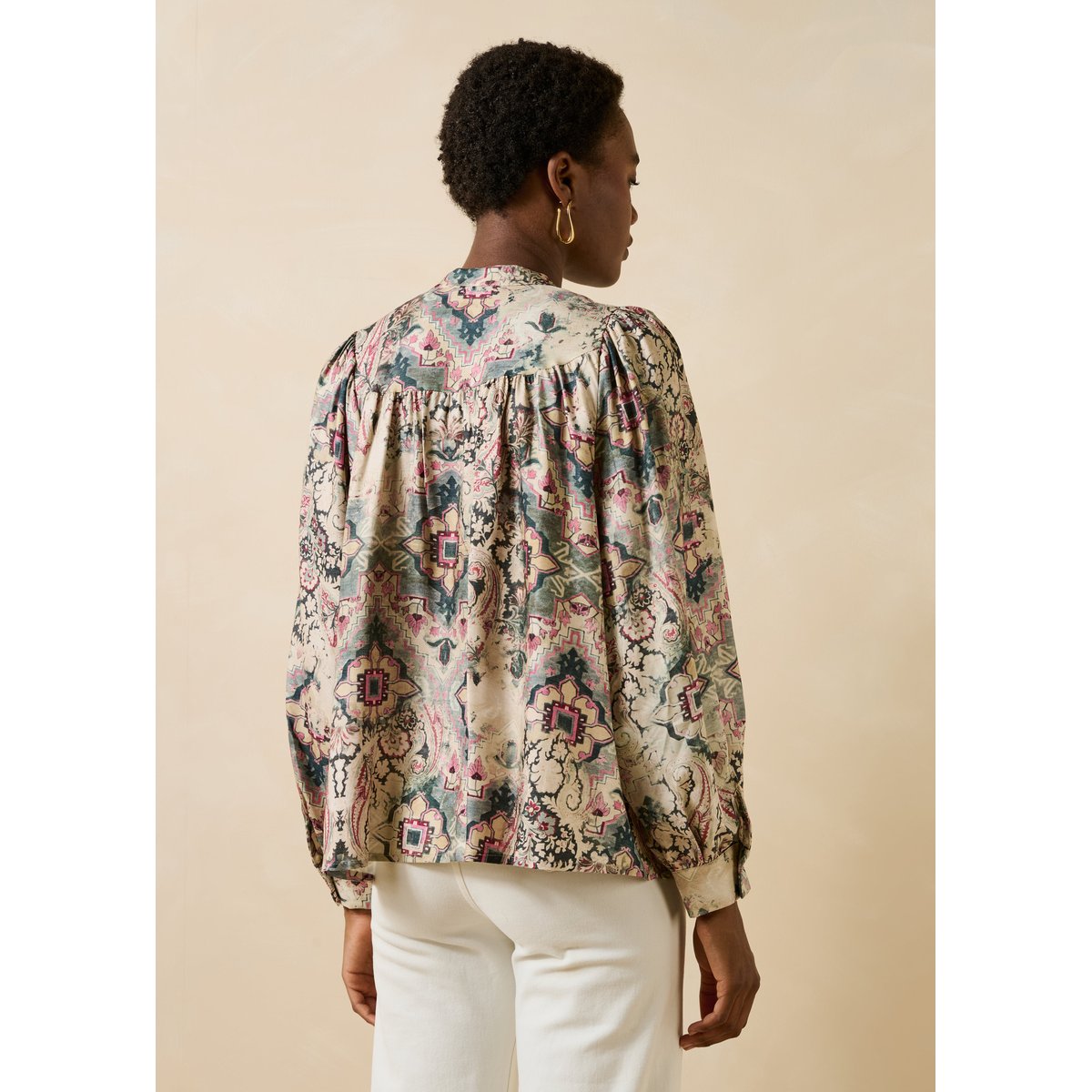 Chemise manches longues col rond ecru, LA FEE MARABOUTEE