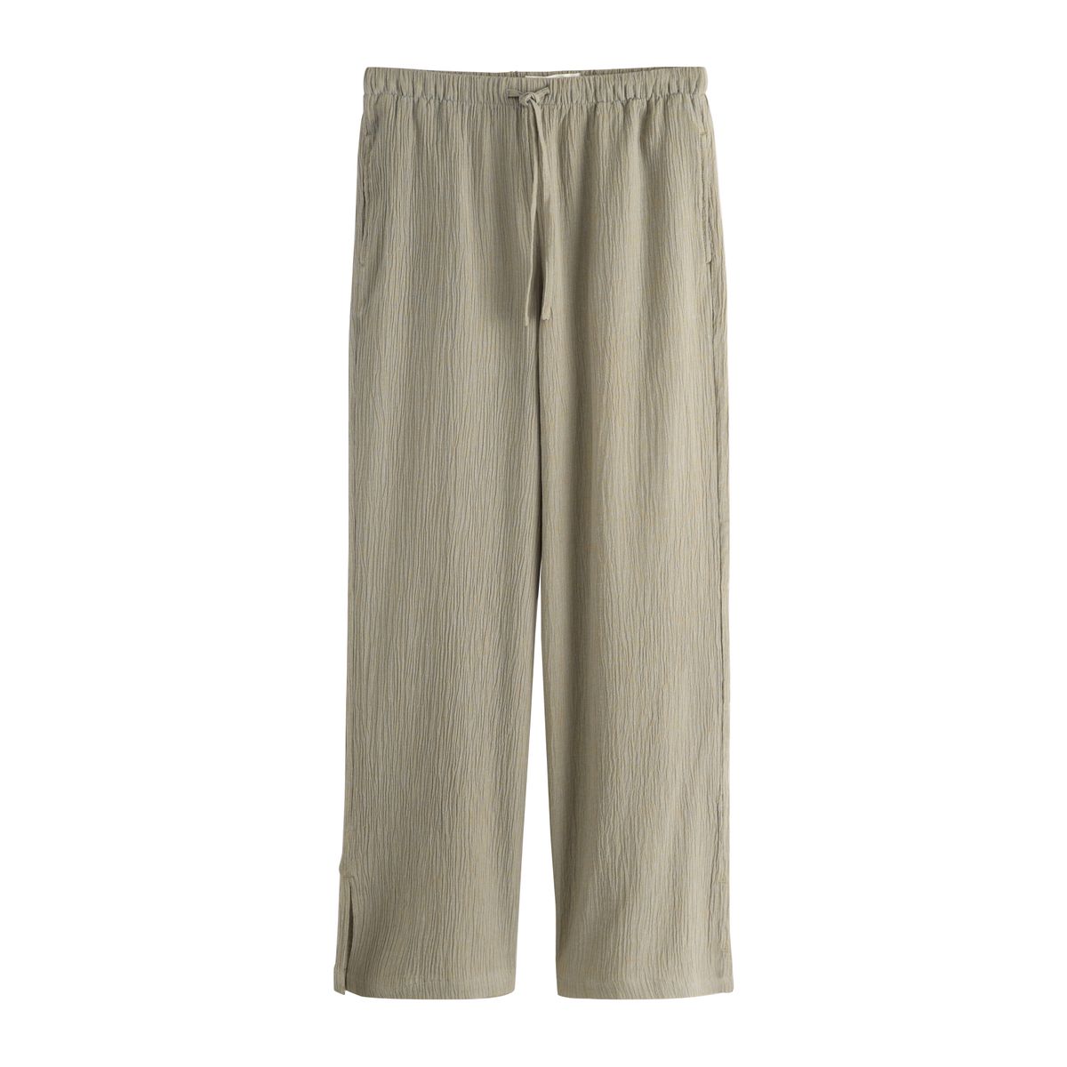 Pantalon large texturé lin mélangé, lot de 3 noir/neutre/kaki, NEXT