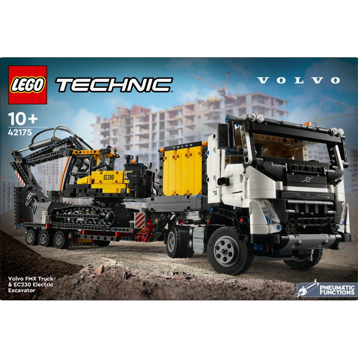 LEGO Technic - Camion Volvo FMX et Pelleteuse Électrique EC230 (42175) à Construire multicolore, LEGO