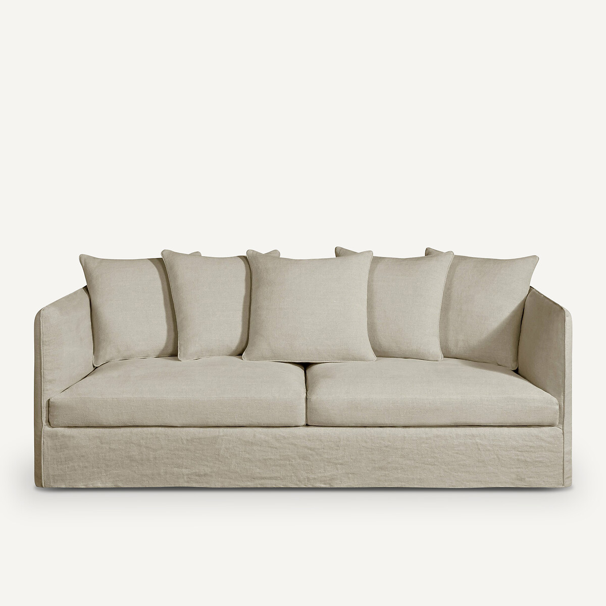 Zetel 3-, 4- of 5-zits in dik stonewashed linnen, Neo Chiquito naturel, AM.PM