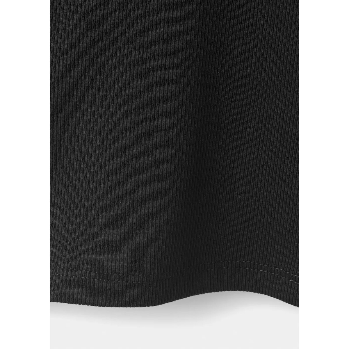 Pantalon flare en maille côtelée noir, MANGO KIDS