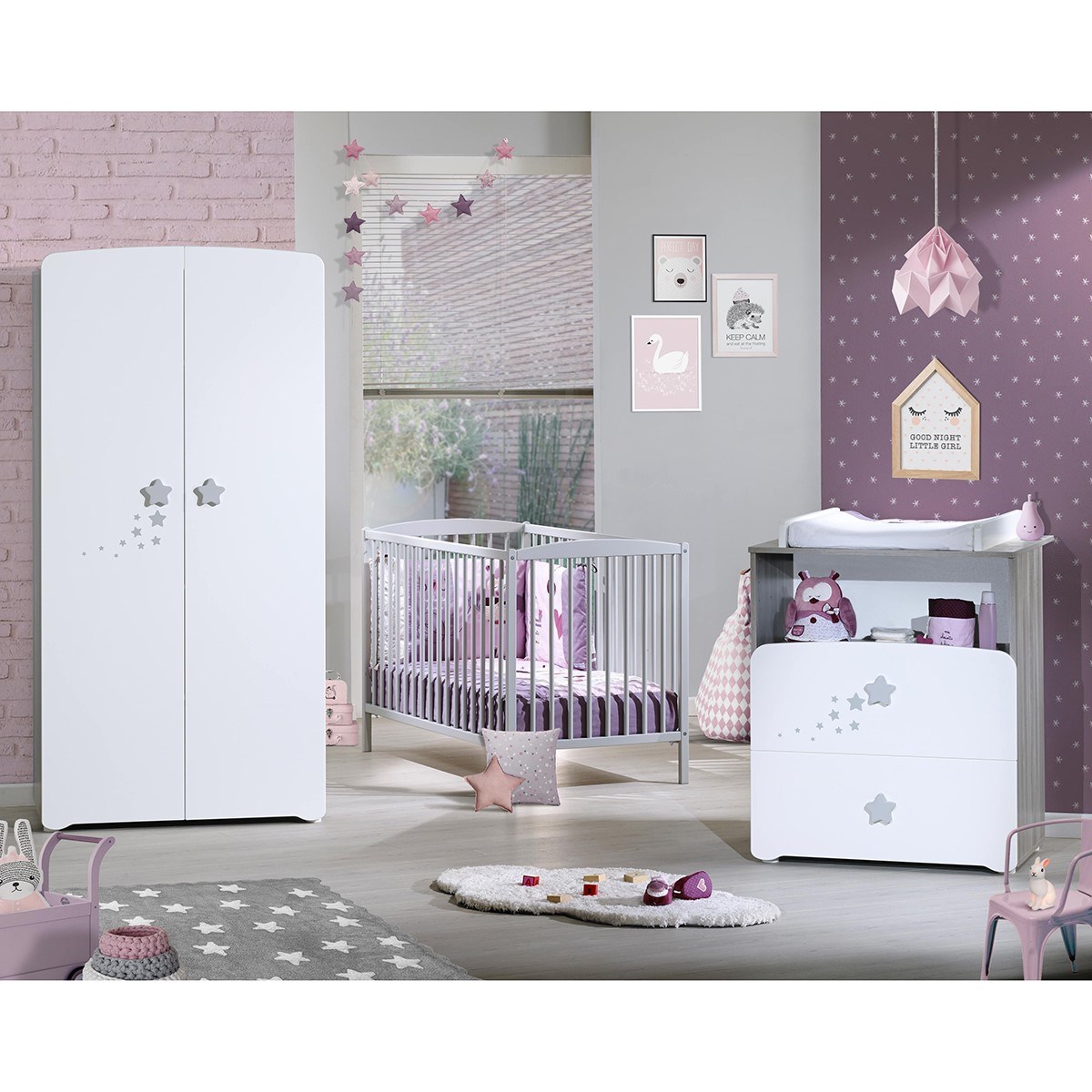 Armoire 2 portes bébé en bois blanc, BABY PRICE