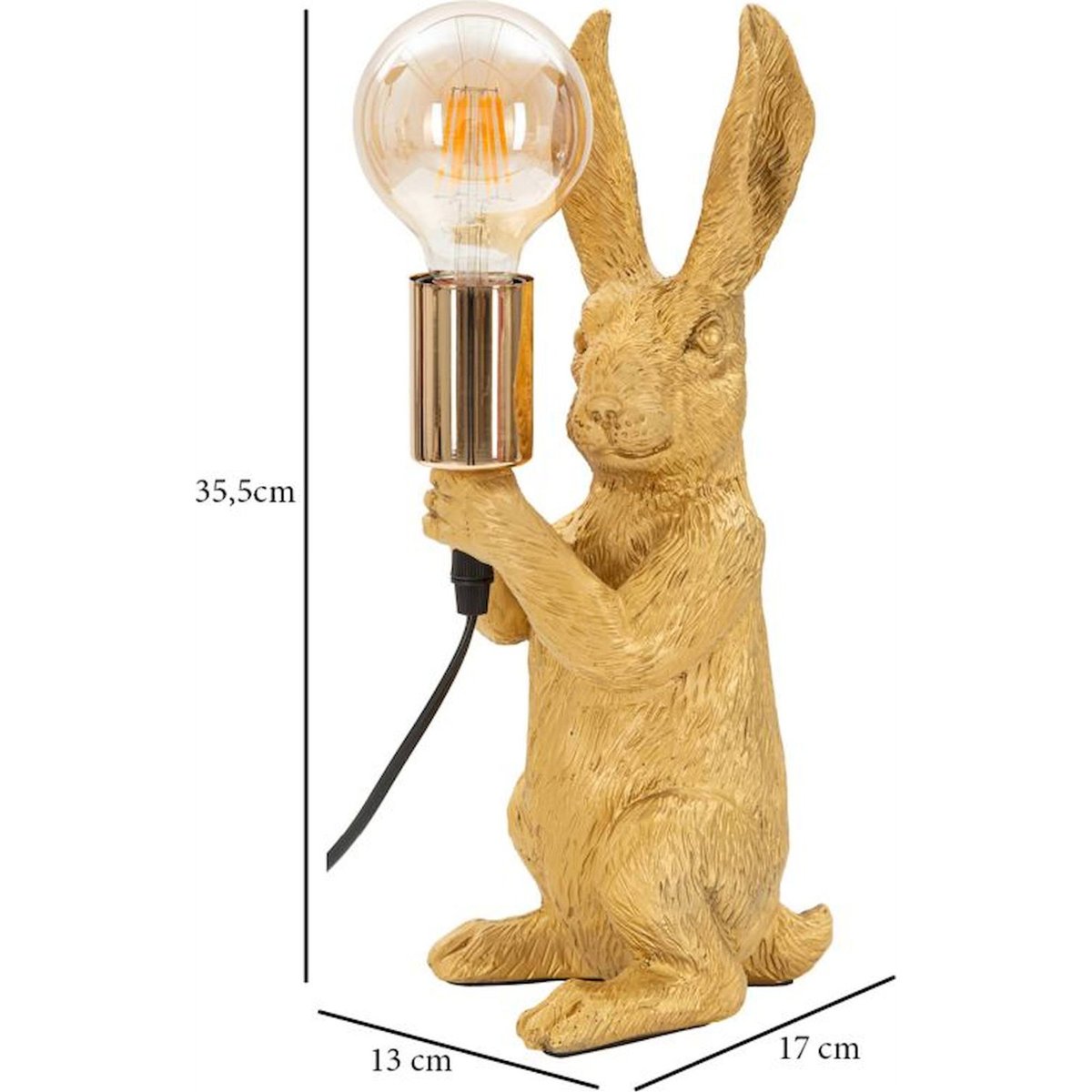 Lampe à poser lapin sculpté GLAM doré, RECOLLECTION