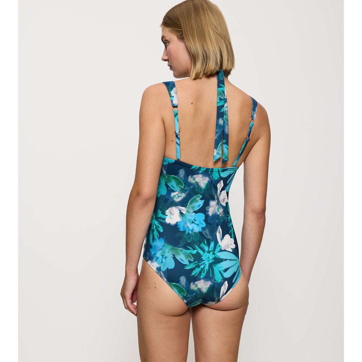 Summer Fleur Bandeau Swimsuit floral print/blue background, TRIUMPH