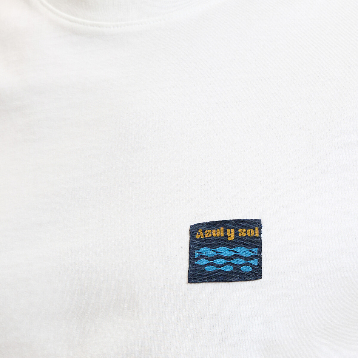 Camiseta regular fit con parche en el pecho con olas crudo, LA REDOUTE COLLECTIONS