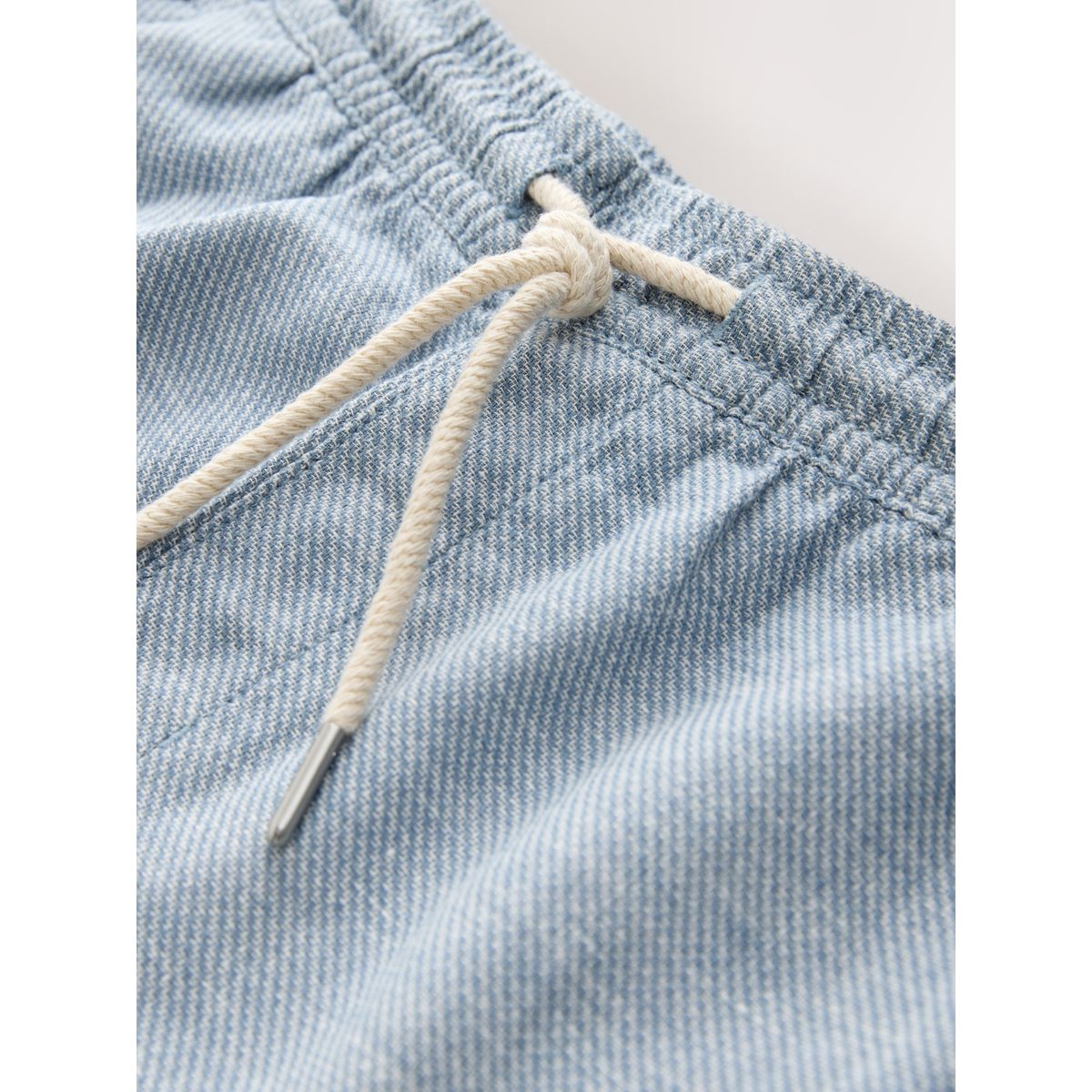 Short en lin mélangé à taille élastique bleu, NEXT