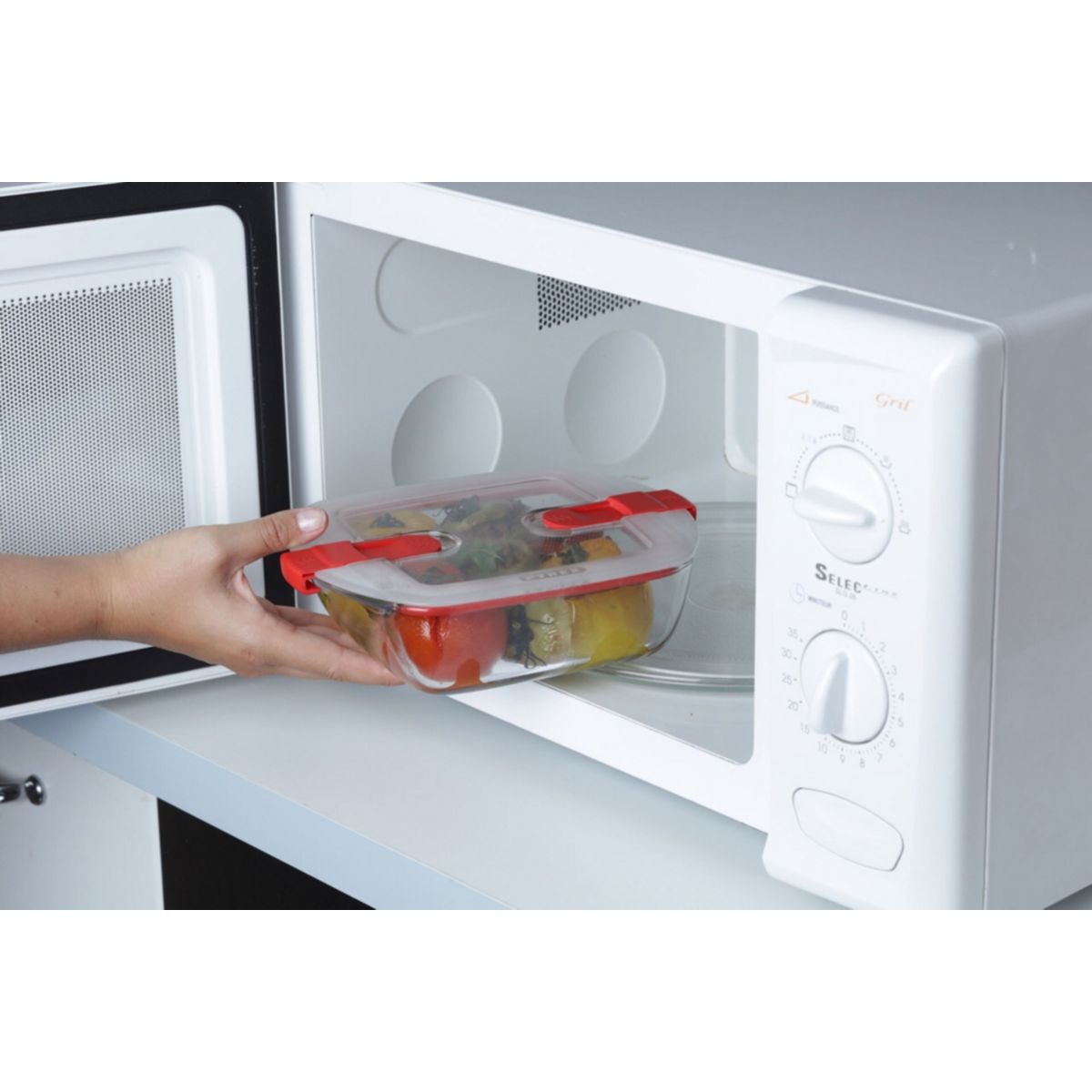 Boîte hermétique cook & heat 20x17 cm avec couvercle transparent, PYREX