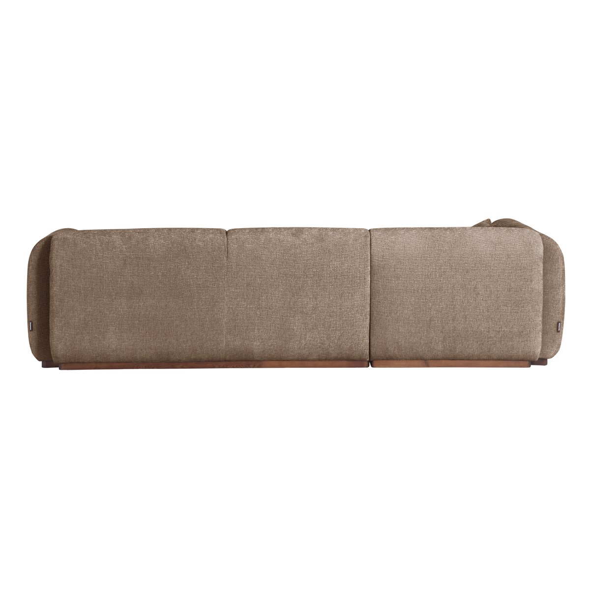 Canapé d’angle gauche en velours texturé BRENVO marron, WOOOD