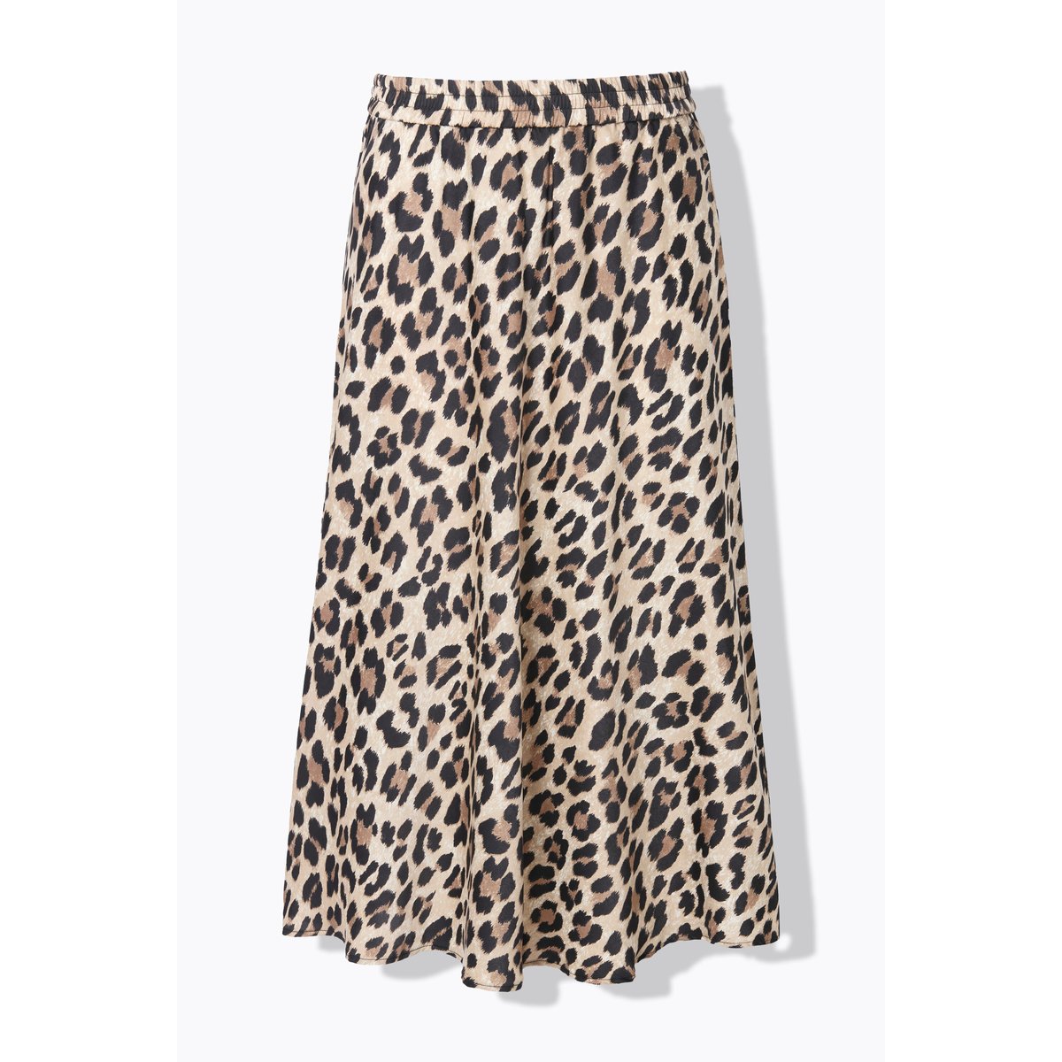 Jupe midi en satin aux reflets scintillants beige clair, STUDIO UNTOLD