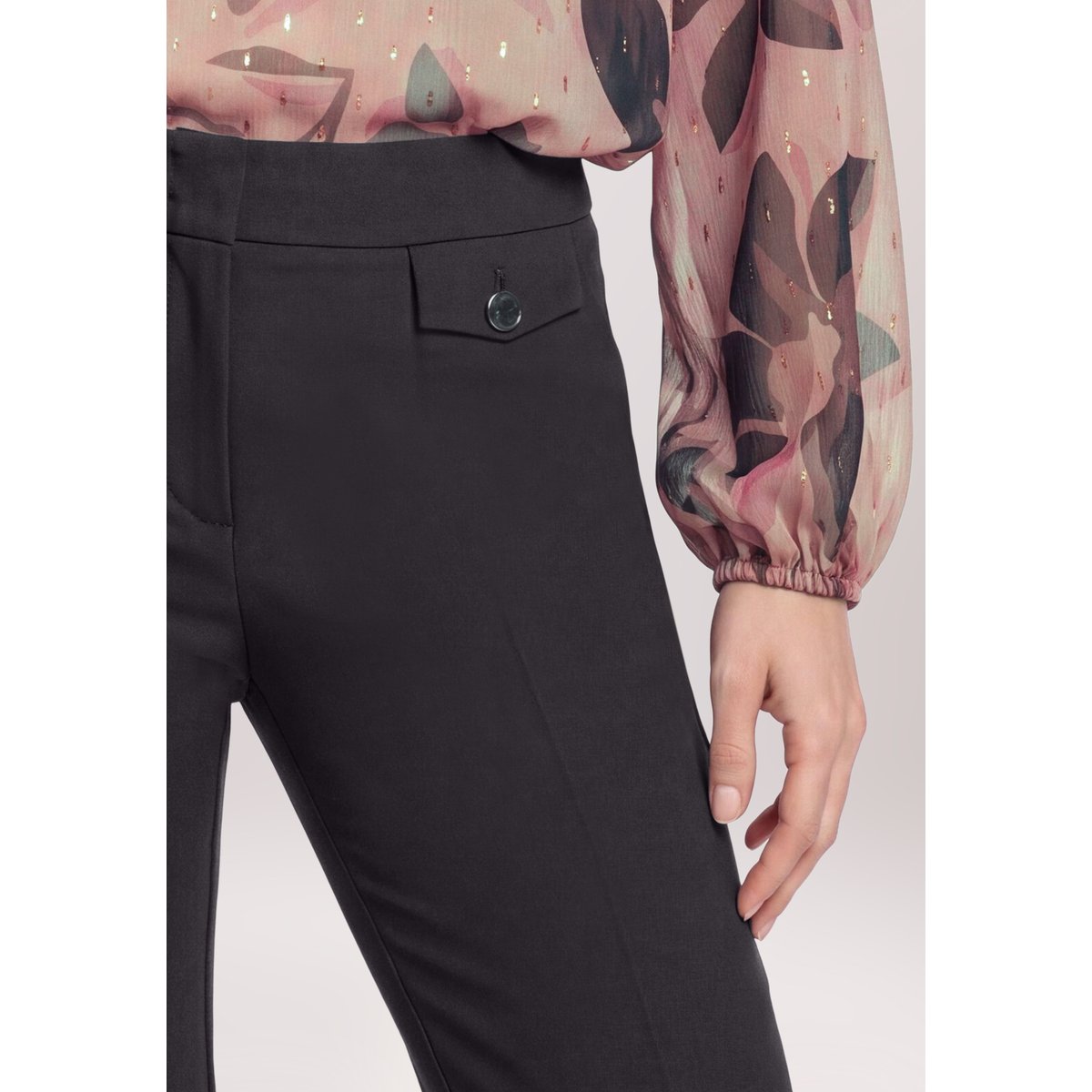 Pantalon stretch à plis repassés noir, BETTY BARCLAY