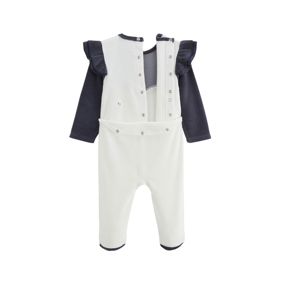 Pyjama bébé en velours Holamuchacha ecru, PETIT BEGUIN