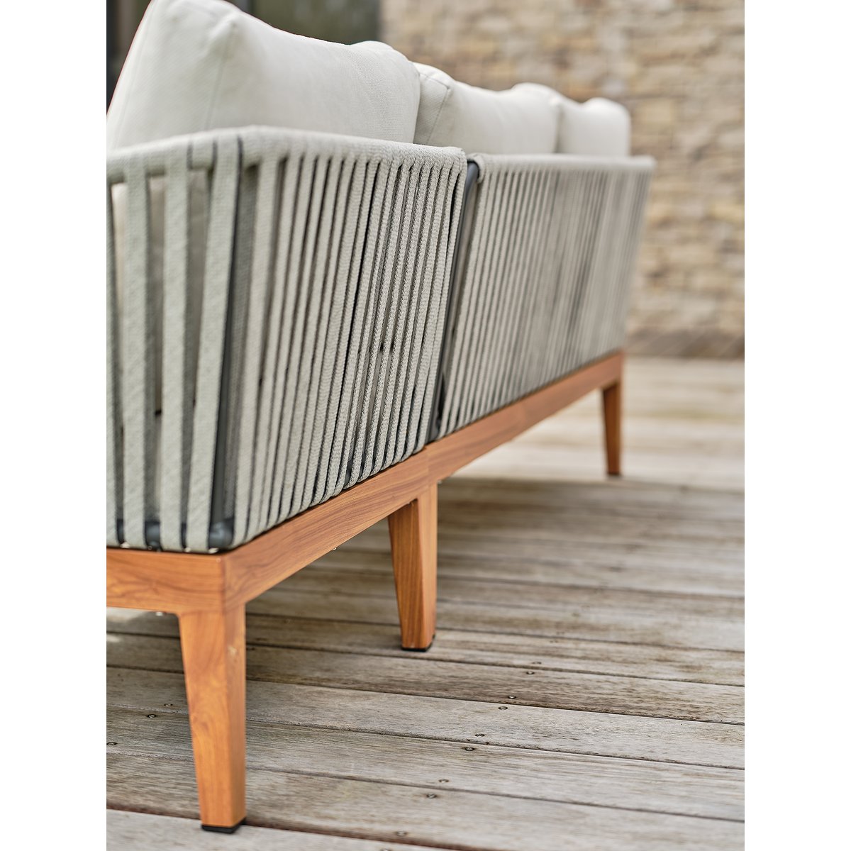Salon de jardin bas 4 places - ALPHI marron, REMARQUABLE