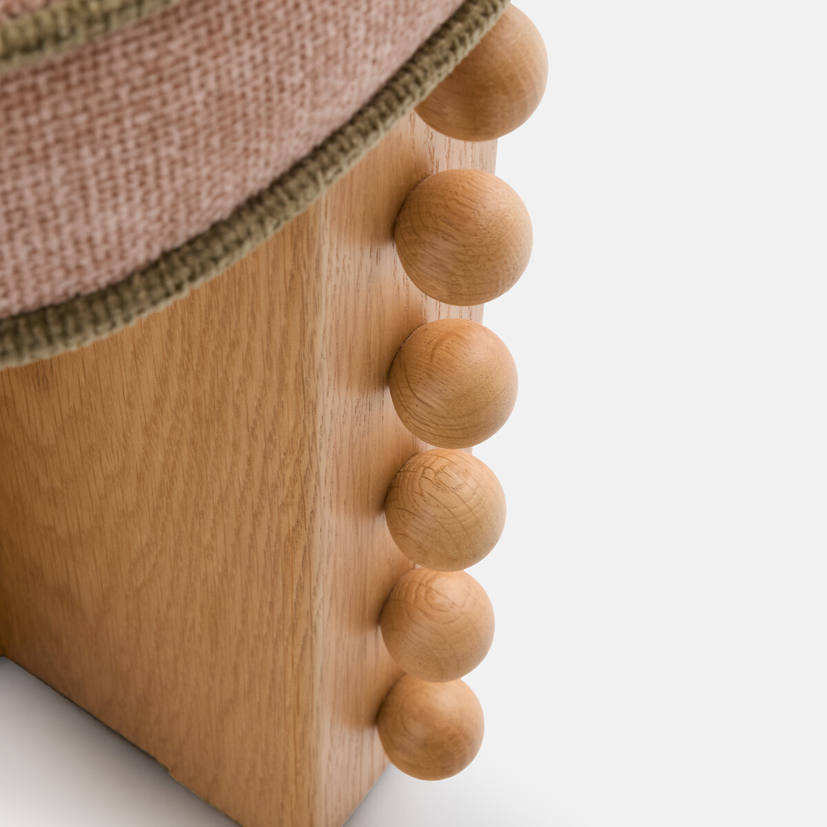 Tabouret rembourré, en chêne et plaqué et tissu texturé, VATHALIE chêne, LA REDOUTE INTERIEURS