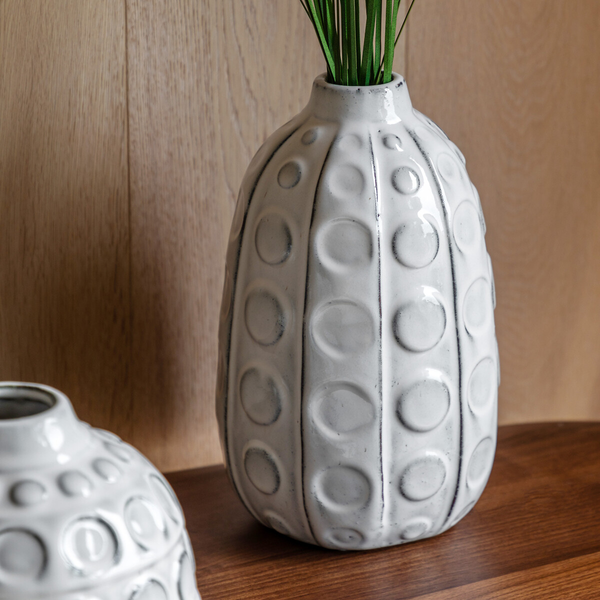 Kusama 26cm Dotted Ceramic Vase grey, ÉDITÉ