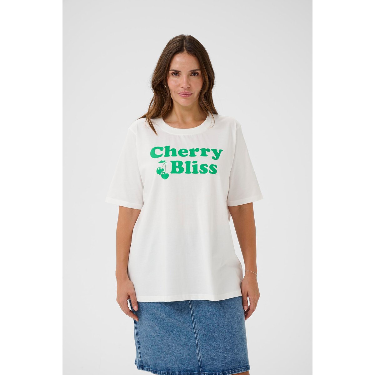 T-shirt à manches courtes blanc chalk, KAFFE CURVE
