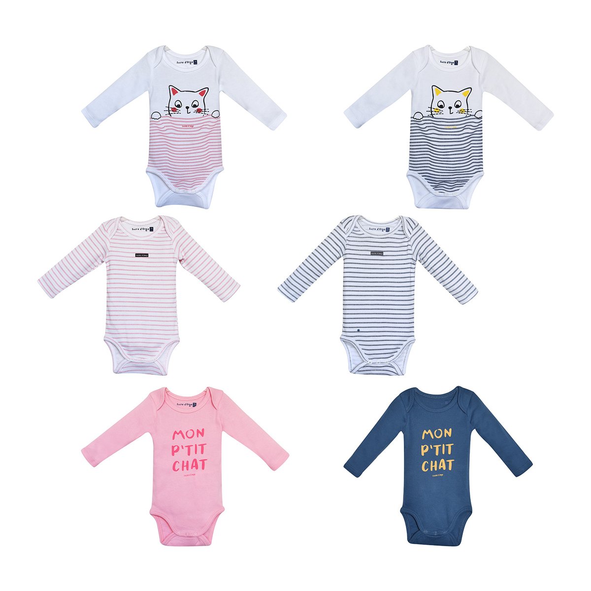 Lot de 3 bodies gerson bleu, SUCRE D'ORGE