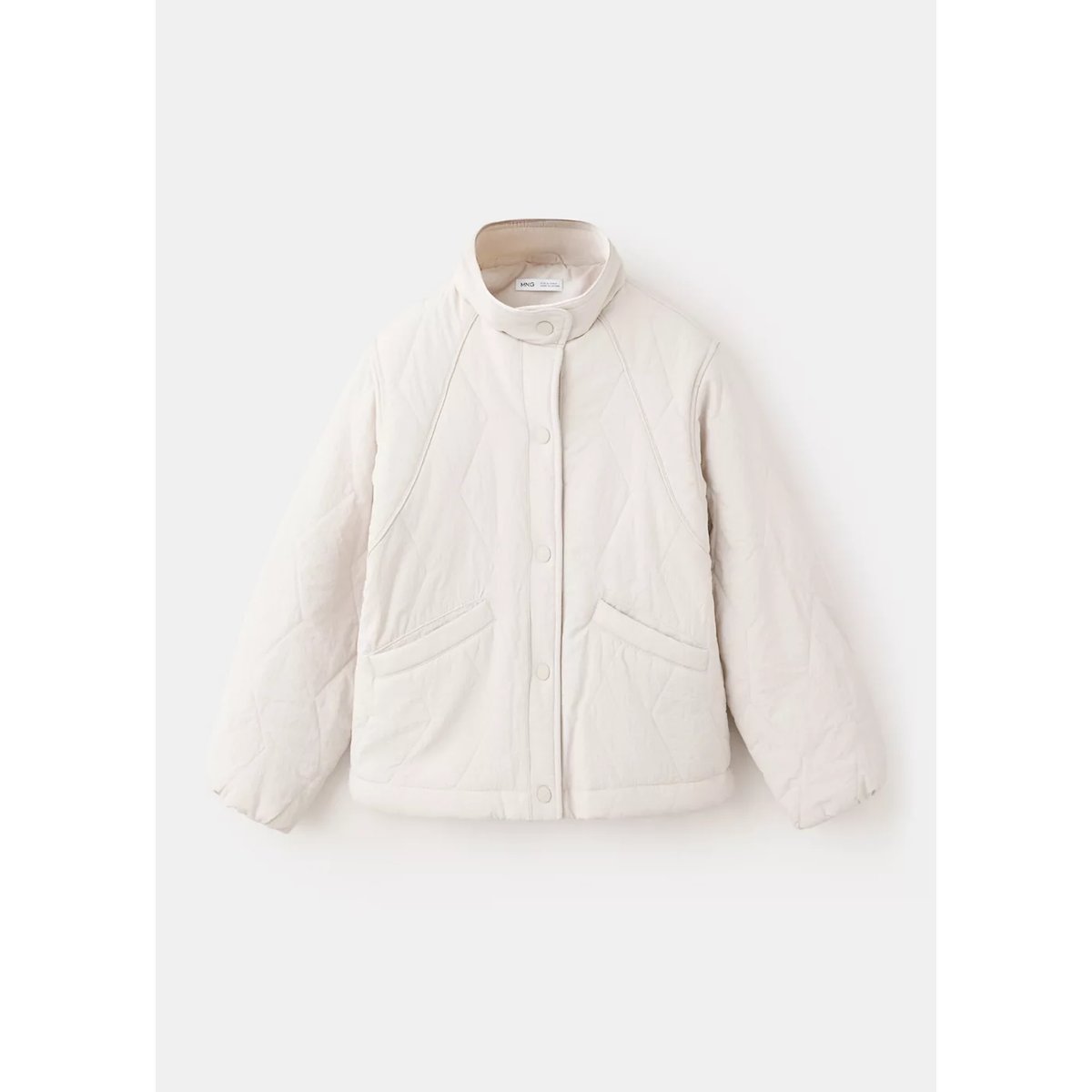 Veste matelassée col cheminée écru, MANGO KIDS