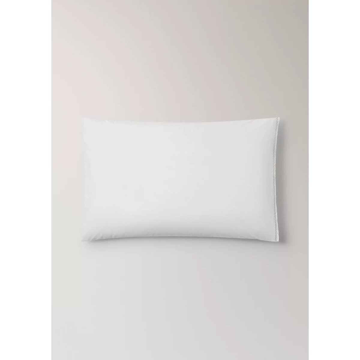 Taie d’oreiller percale de coton lavé surpiqûres zigzag 50x75 cm blanc cassé, MANGO HOME
