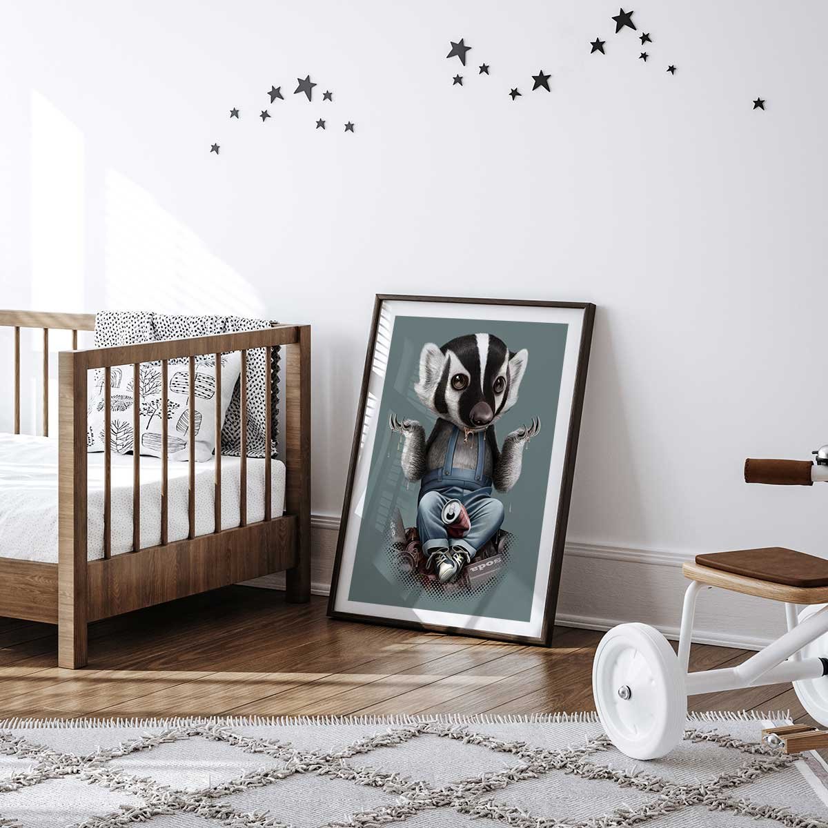 Affiche enfant frisson de blaireau affiche seule, HEXOA