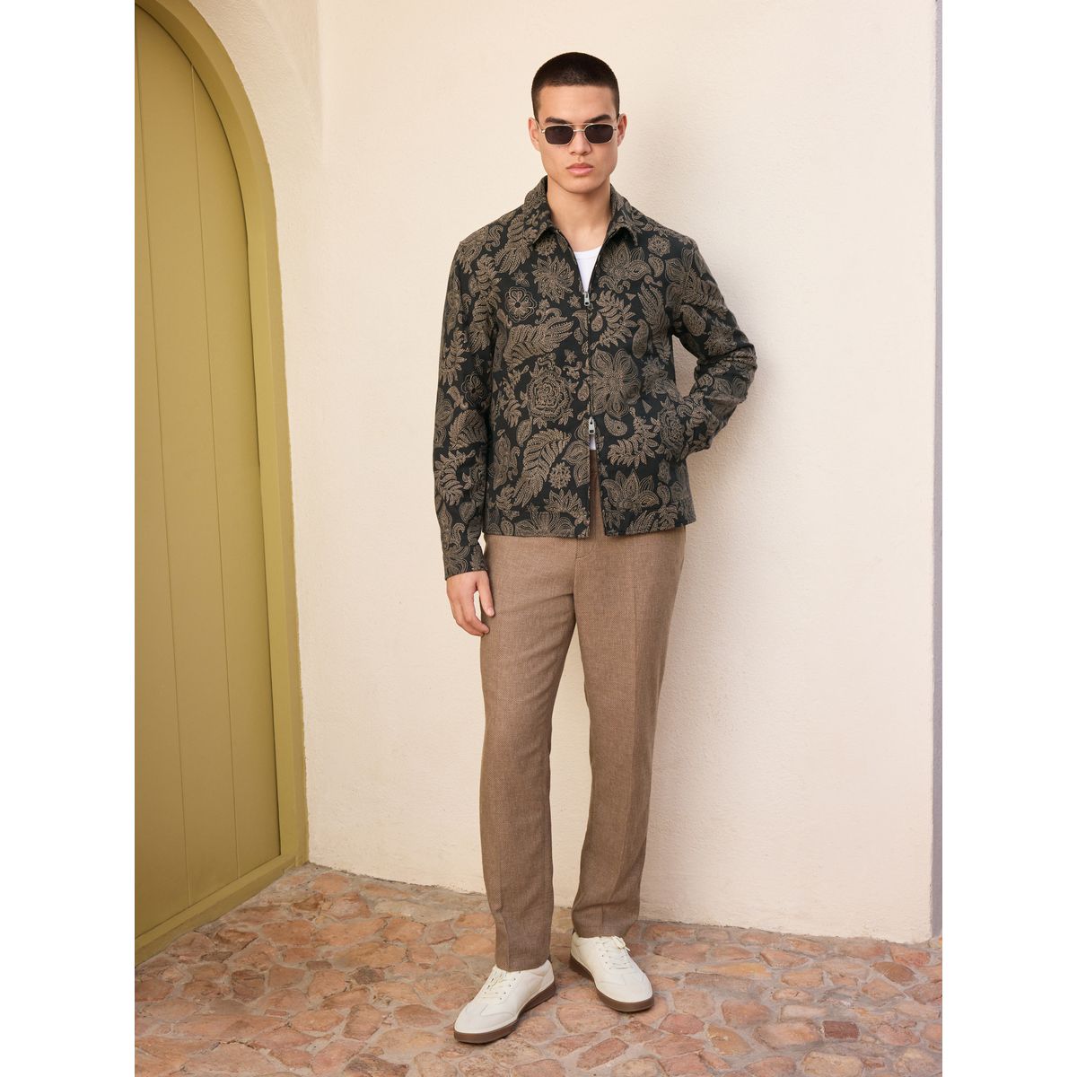 Veste zippée à motif floral noir, NEXT