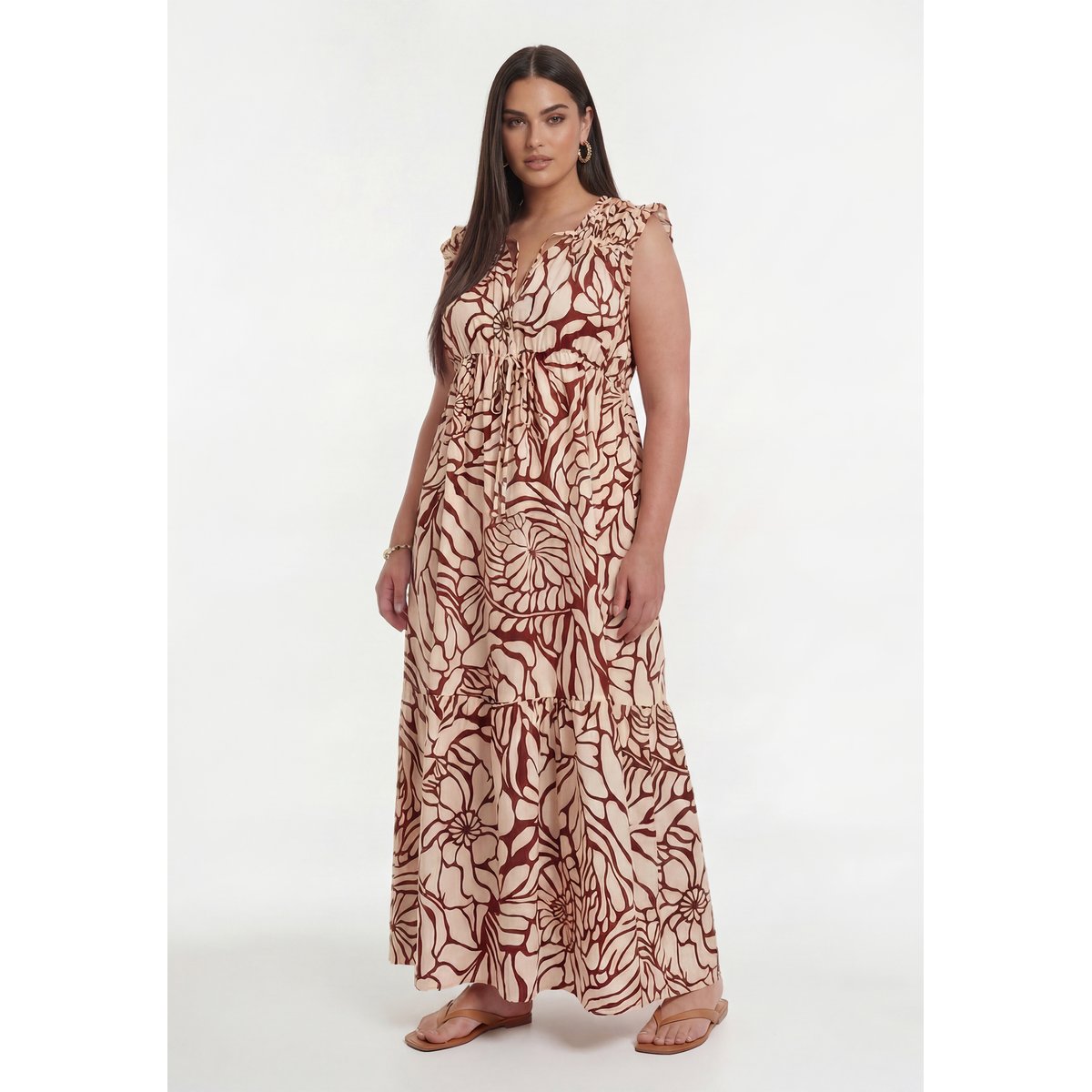 Robe imprimée rouge foncé, YOEK