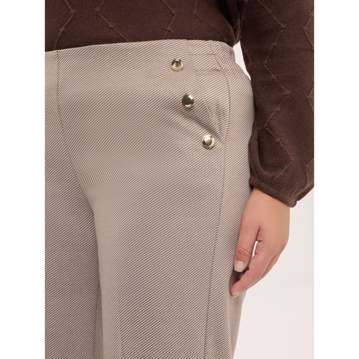 Pantalon à jambes larges beige, FIORELLA RUBINO