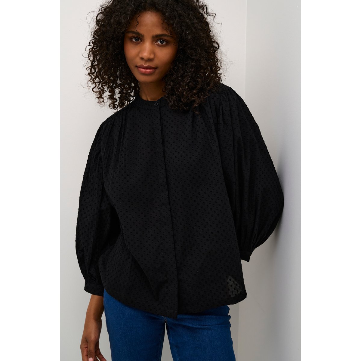 Long sleeved shirt noir black deep, KAFFE