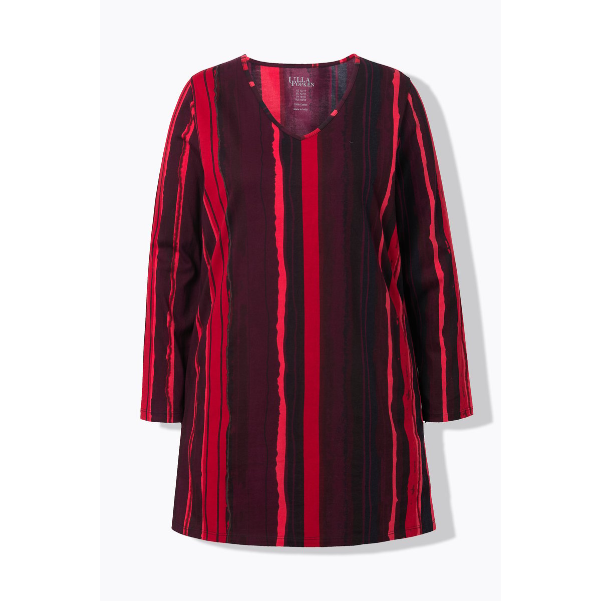 T-shirt long à motif batik rouge rubis, ULLA POPKEN