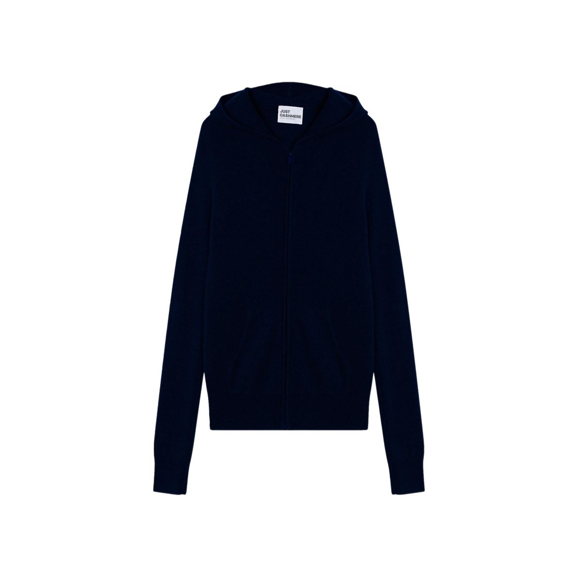 Gilet Zippé Capuche Navy Debbie bleu foncé, JUST CASHMERE