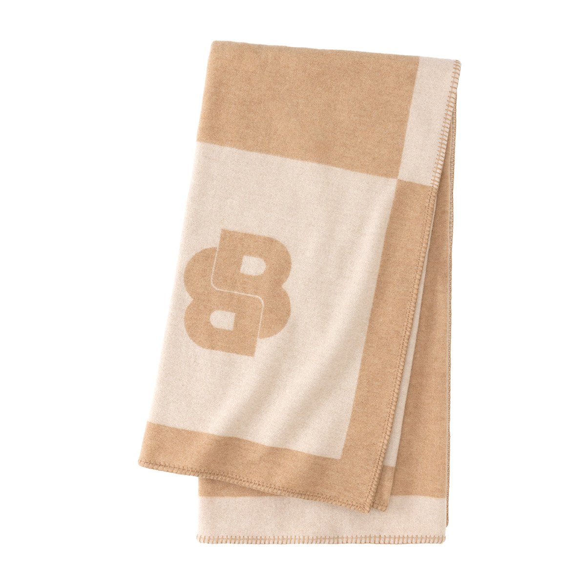 Plaid en laine beige, SIGNATURE beige, BOSS HOME