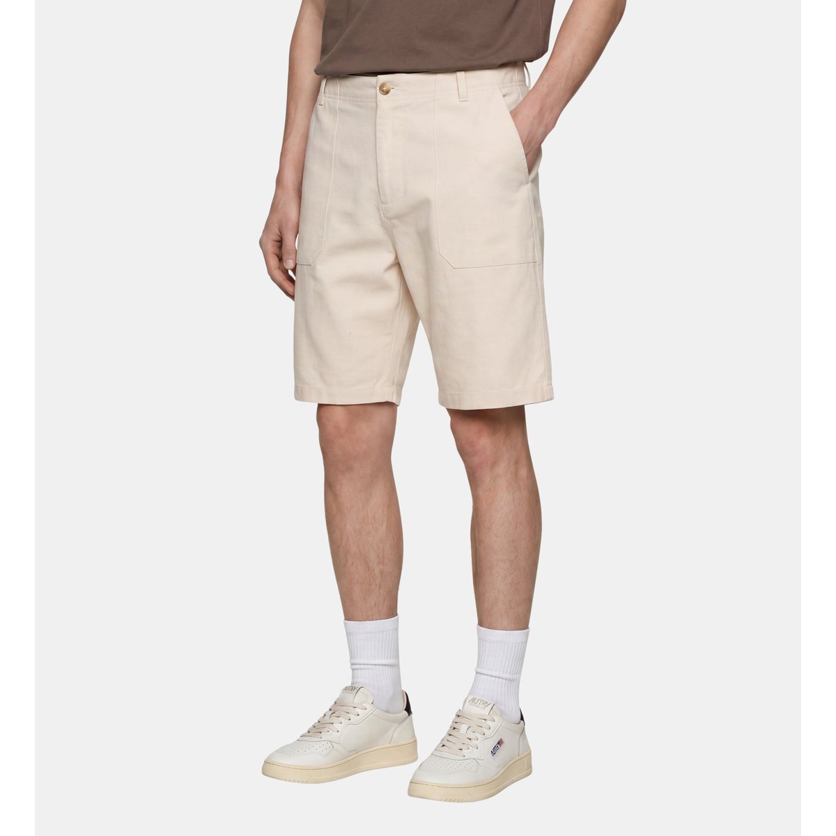 Bermuda droit rinermu en coton écru, GALERIES LAFAYETTE